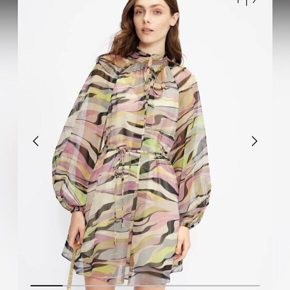 TED BAKER Zeenaa Blouson Sleeve Mini Dress Size 0 - US 00 - Picture 4 of 10